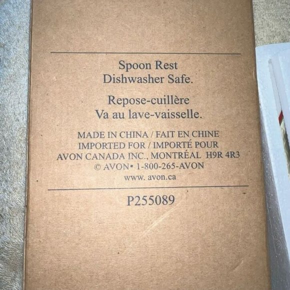 1980's Avon Sweet Country Harvest Spoon Rest Ceramic Fruit Pattern NOS - Picture 6 of 7